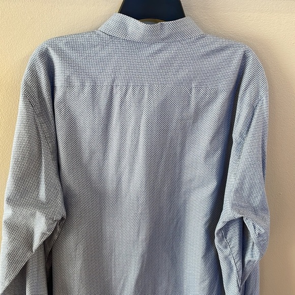 ZACHARY PRELL men’s casual dress button down shirt blue fine print SOFT COTTON - Picture 7 of 13